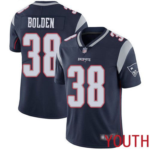 New England Patriots Football #38 Vapor Limited Navy Blue Youth Brandon Bolden Home NFL Jersey->youth nfl jersey->Youth Jersey